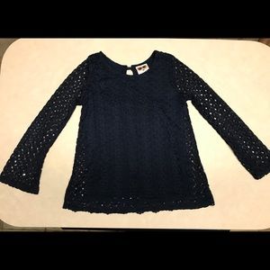 Kids navy blue long sleeve shirt